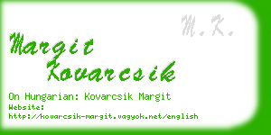 margit kovarcsik business card